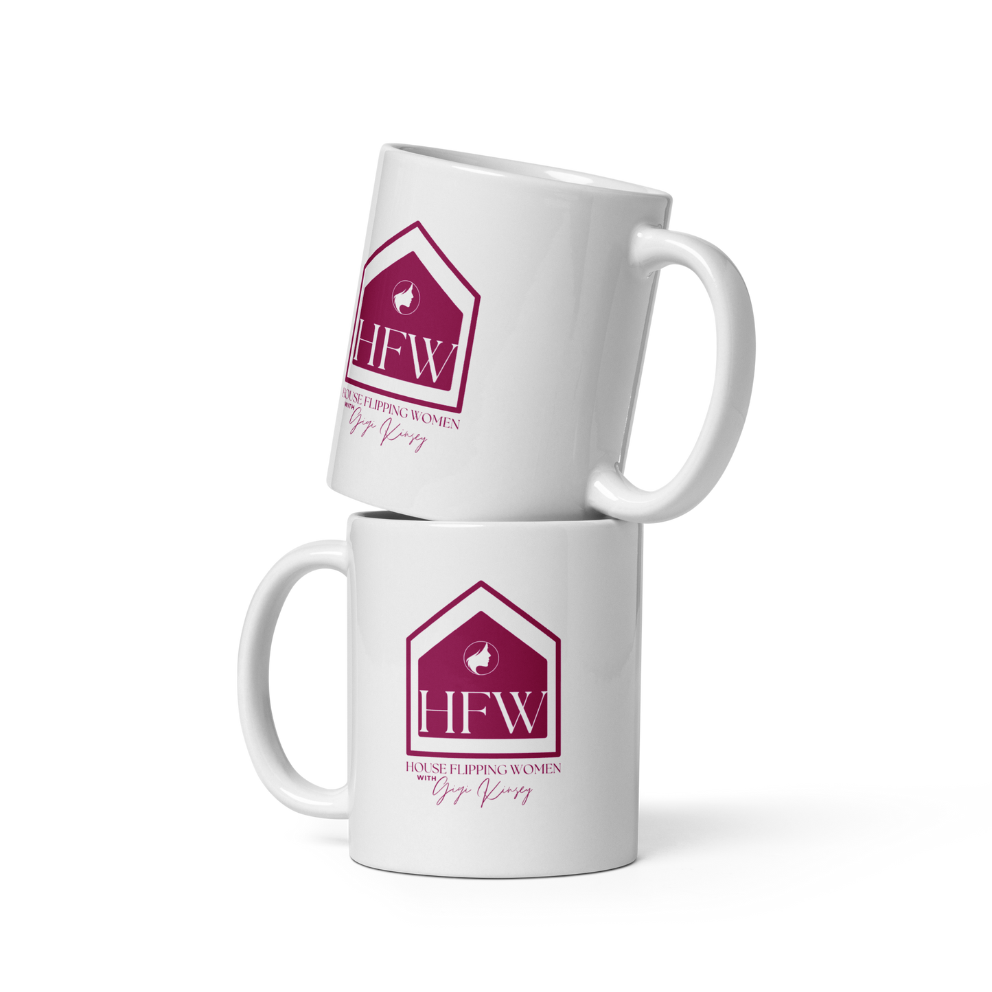 White glossy mug