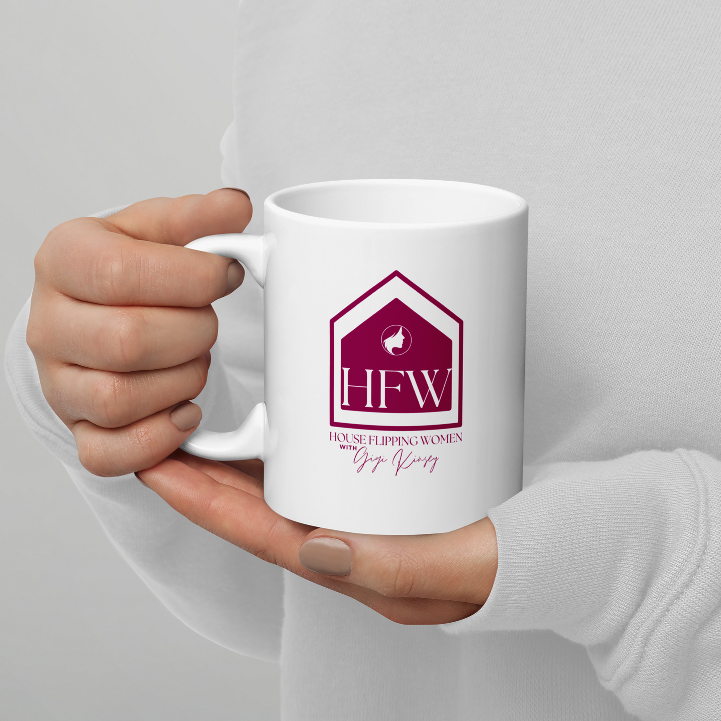 White glossy mug